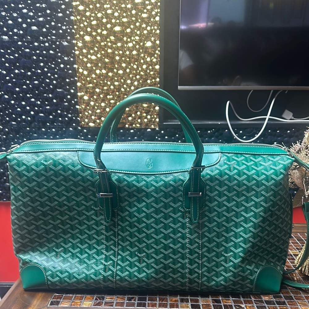 Goyard Teal Patterned Travel Bag